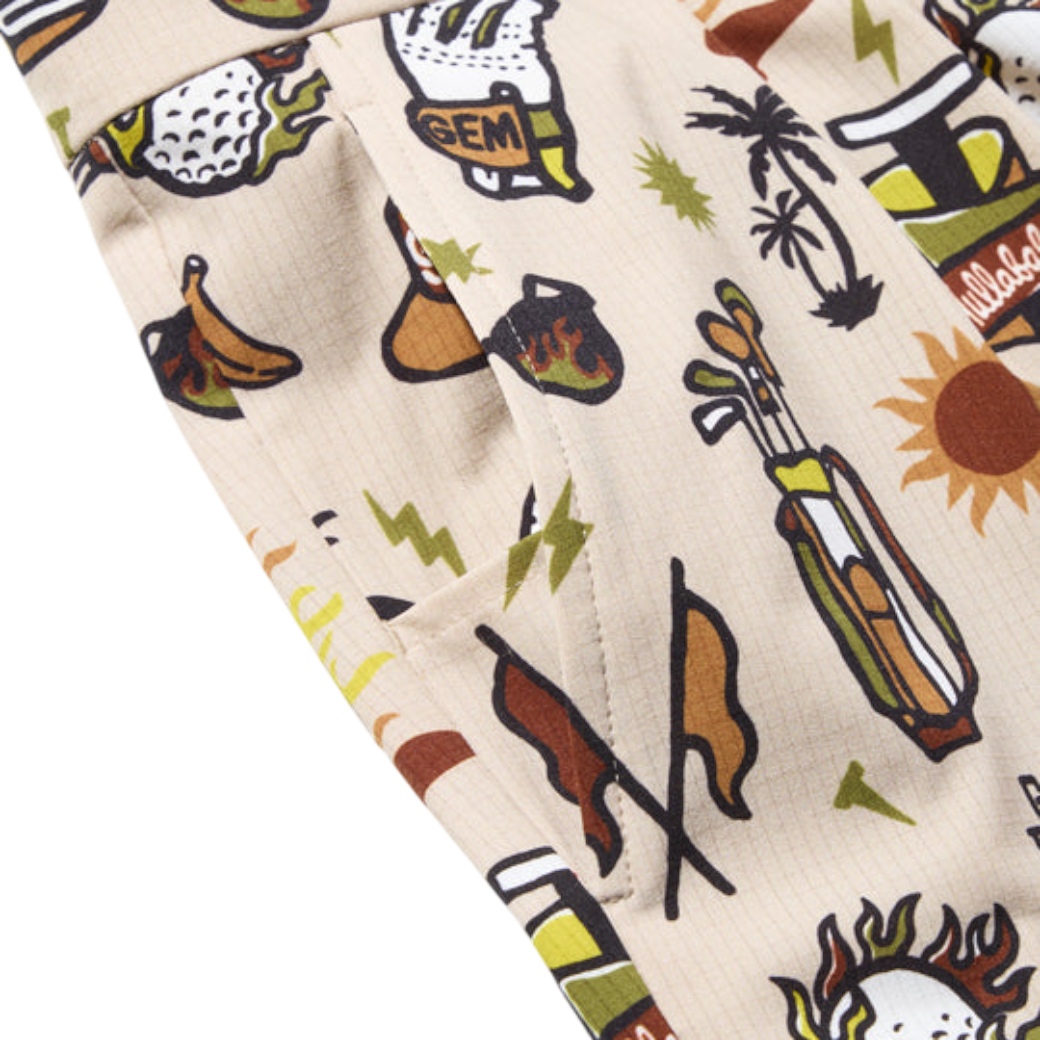 【GREEN EDGE MONKEYS】Original print short pants ショートパンツ BEIGE (ZZGEM-60355105)