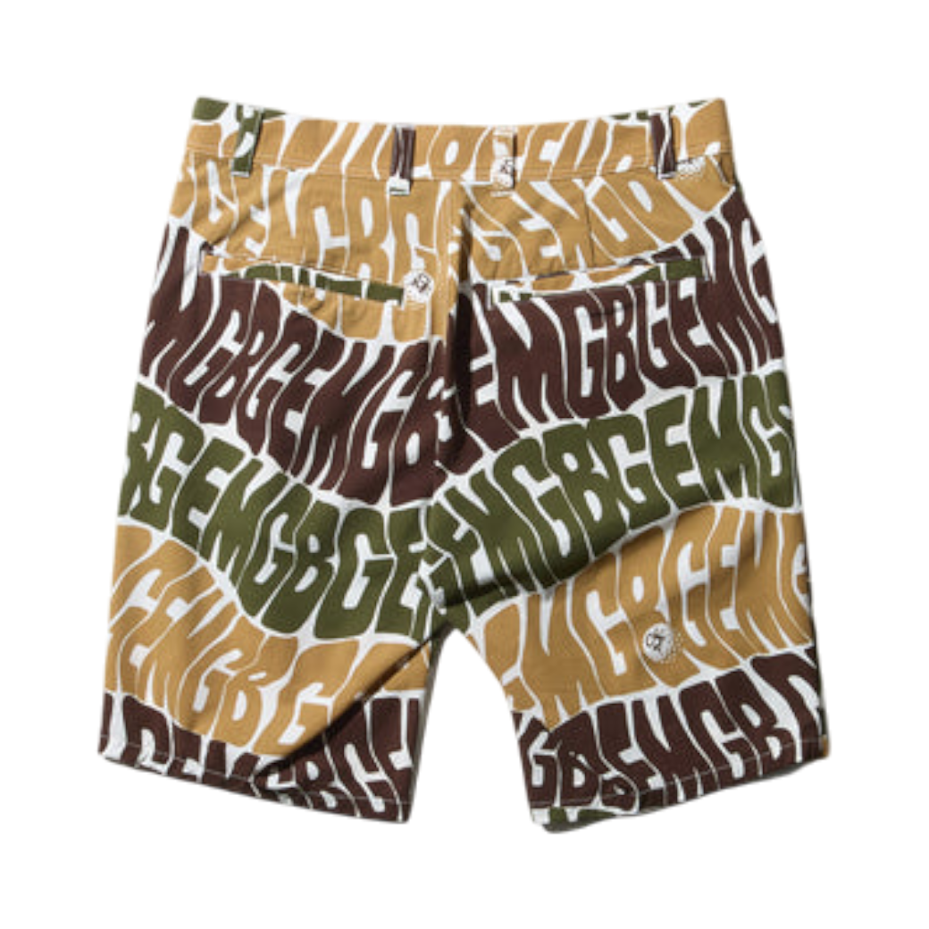 【GREEN EDGE MONKEYS】Original logo print pants ショートパンツ BEIGE (ZZGEM-60355106)