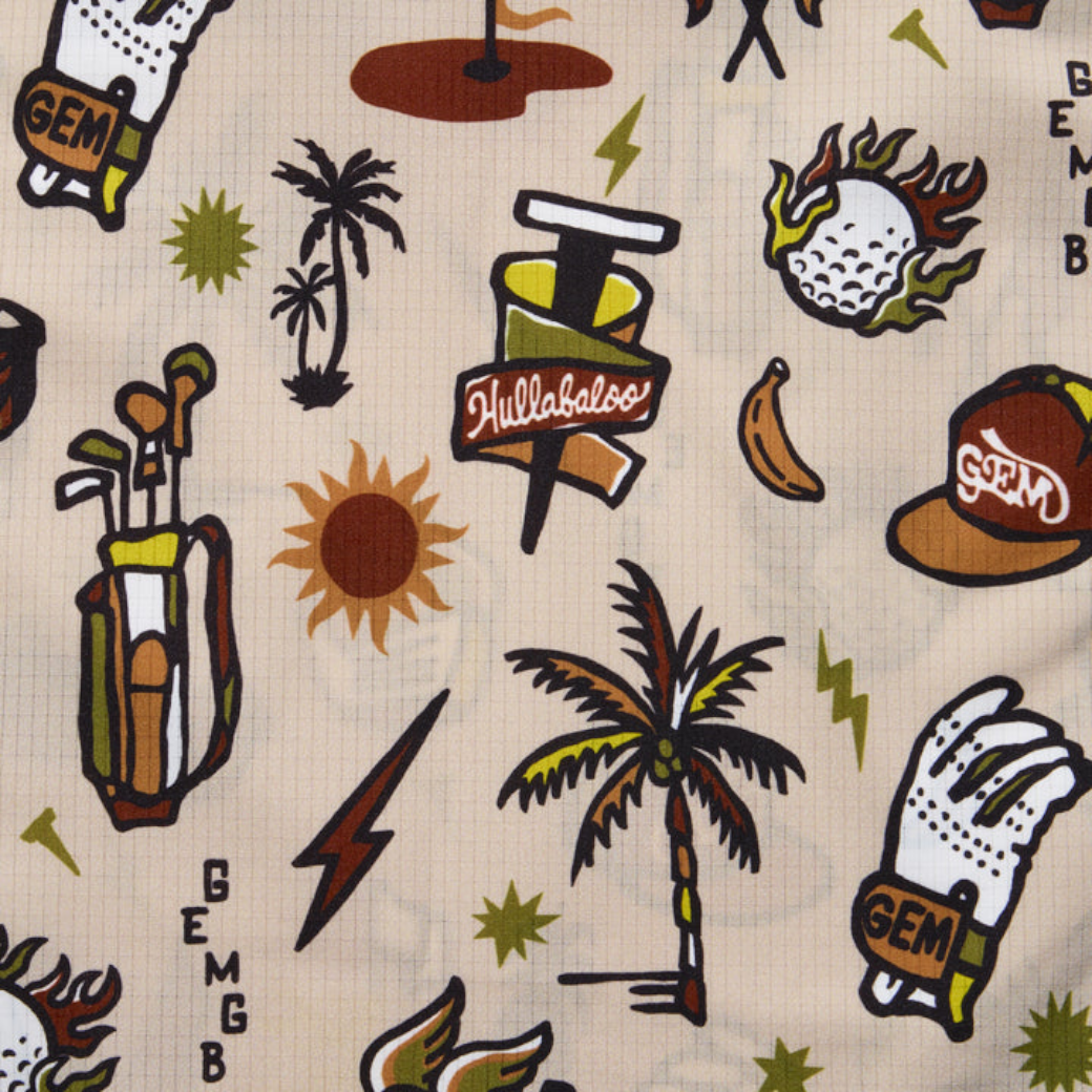 【GREEN EDGE MONKEYS】Original print Shirt シャツ M L XL BEIGE (ZZGEM-60358002)