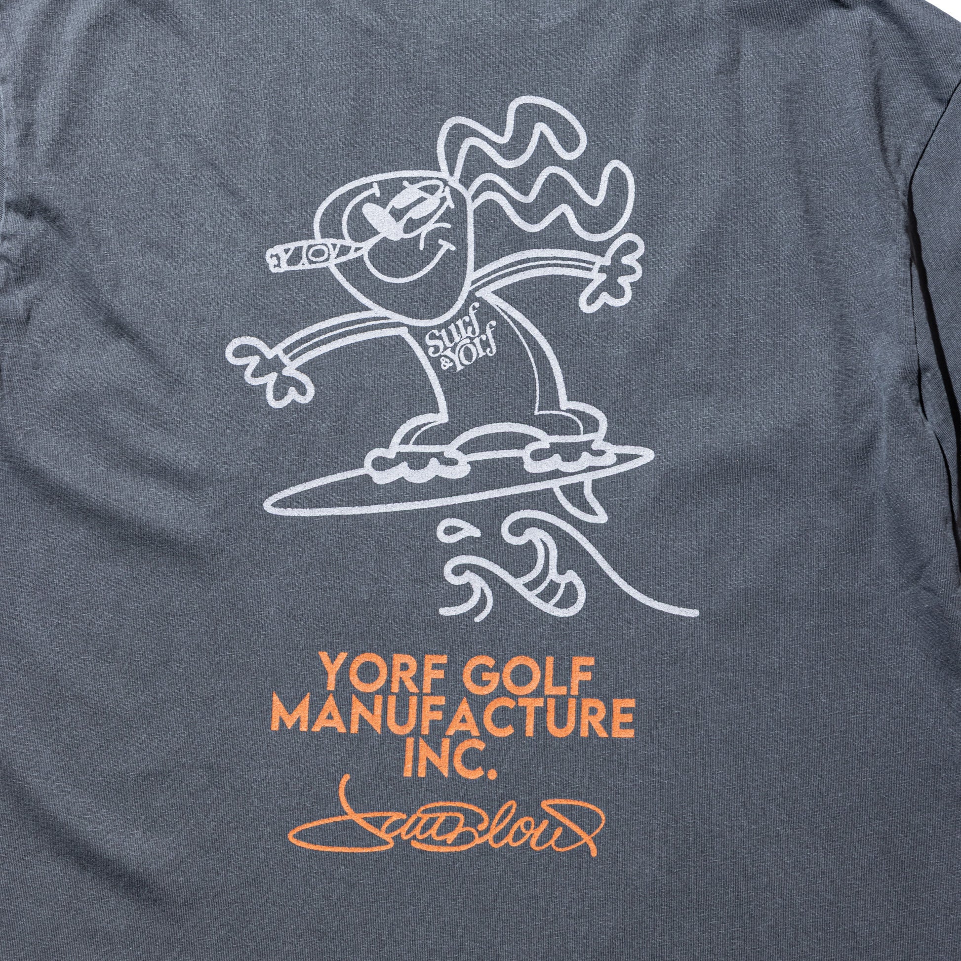 【YORF】ヴィンテージライク刺繍ロゴ Tシャツ BLACK(ZZYRF-1086110304)