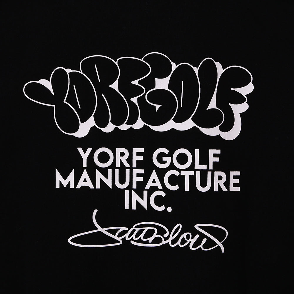 【YORF】HUMAN柄グラフィックカットソー Tシャツ BLACK(ZZYRF-1086110309)