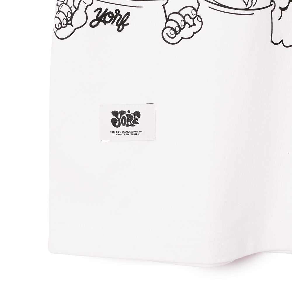 【YORF】HUMAN柄グラフィックカットソー Tシャツ WHITE(ZZYRF-1086110309)
