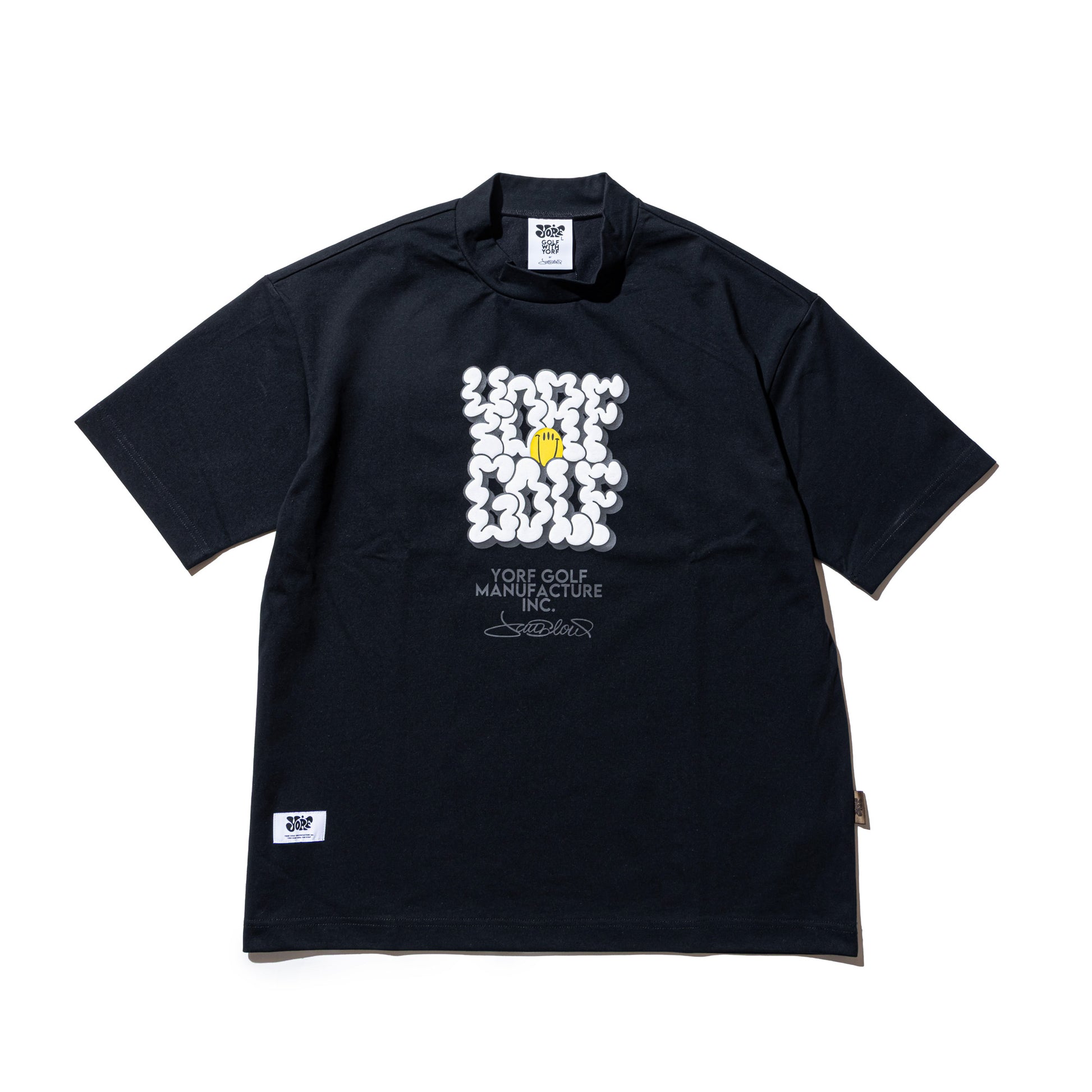 【YORF】グラフィックロゴ モックネック BLACK(ZZYRF-1086130303)