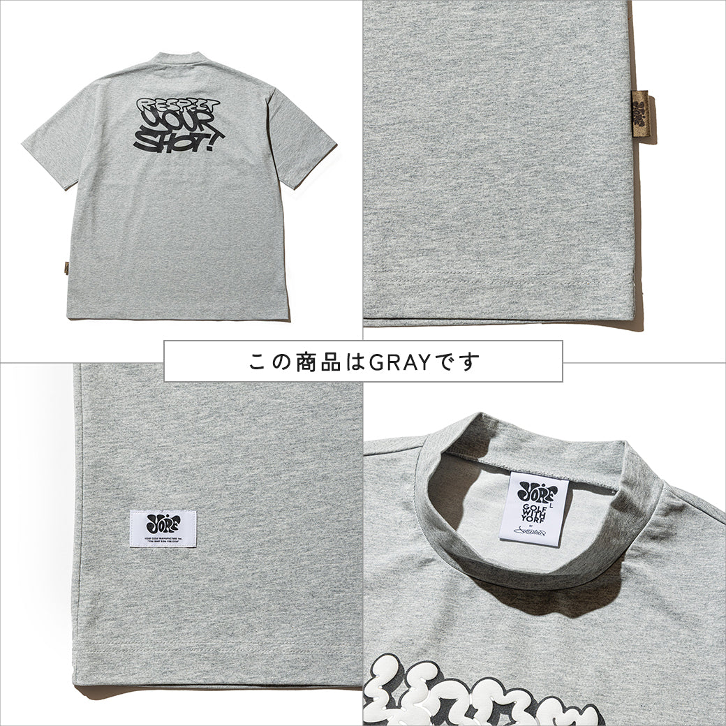 【YORF】グラフィックロゴ モックネック BLACK(ZZYRF-1086130303)