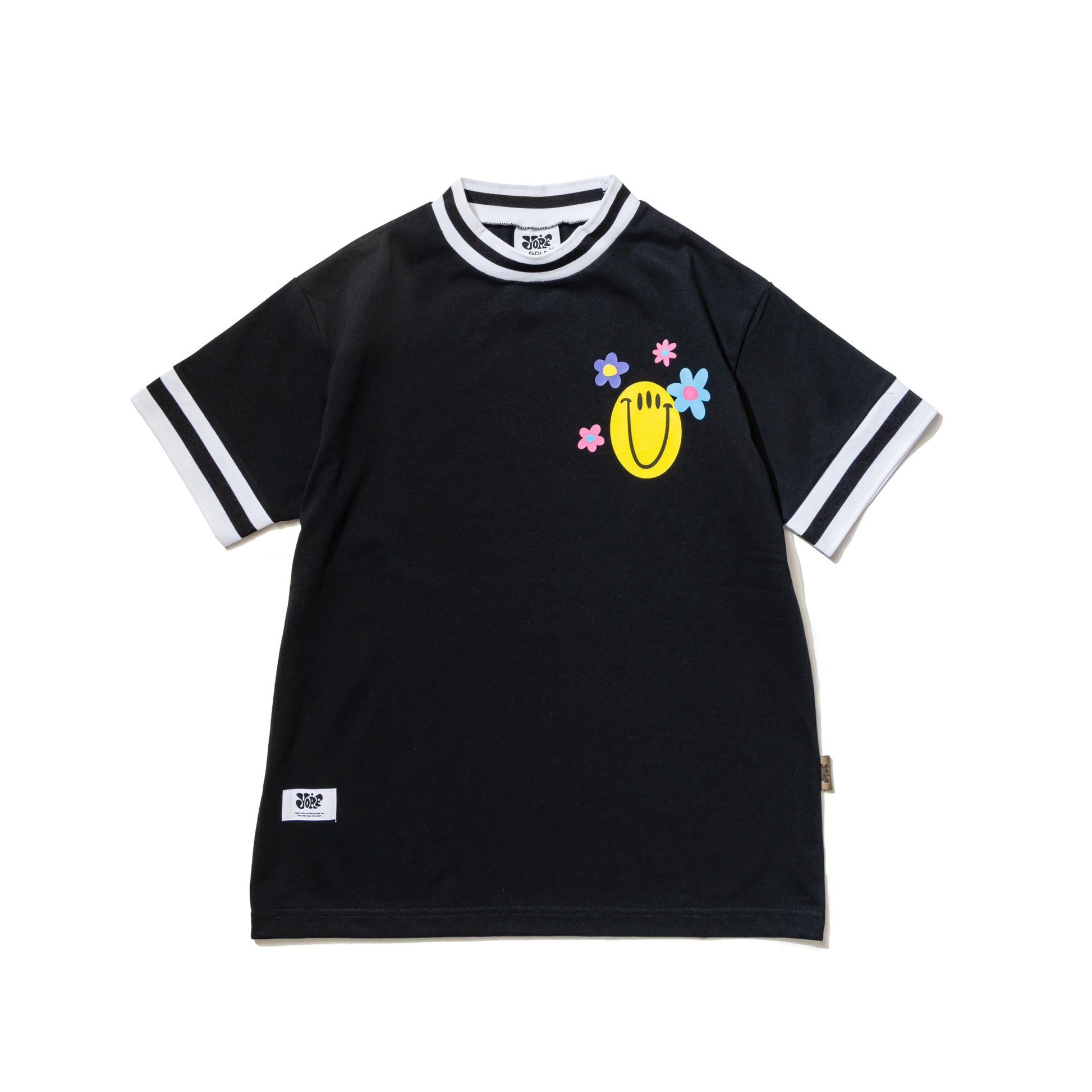 【YORF】スマイルフラワーモックネック WOMAN BLACK(ZZYRF-1086130306)