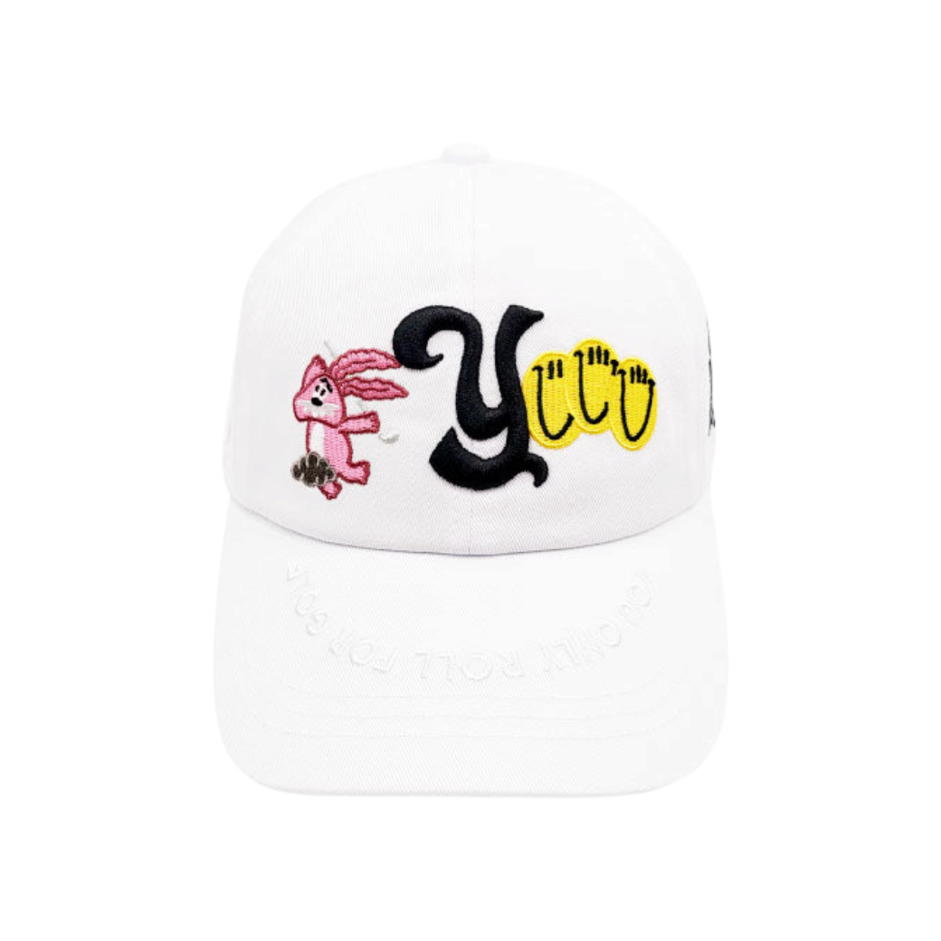 【YORF】カジュアル刺繍ベースボールキャップ ホワイト(ZZYRF-1086294804)