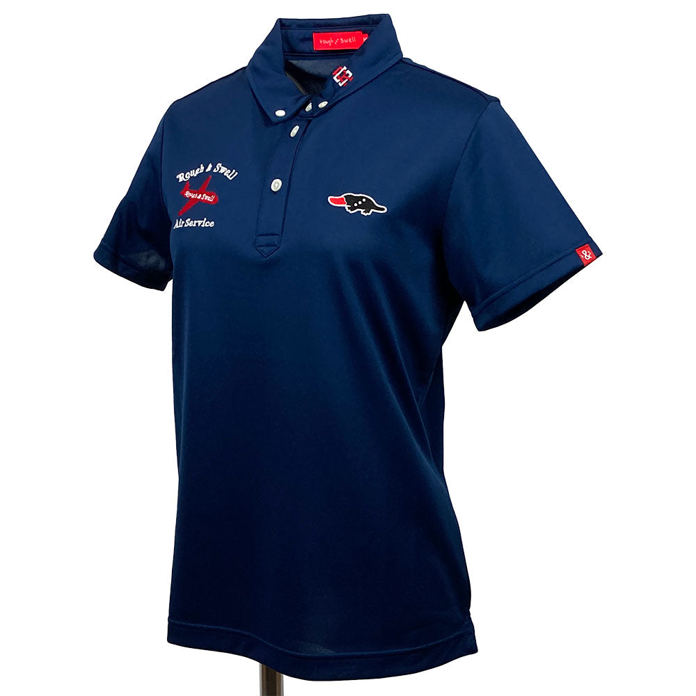 【rough&swell】WOMEN'S AIRLINE TOUR POLO W.［NAVY］Mサイズ（RSL-22003）