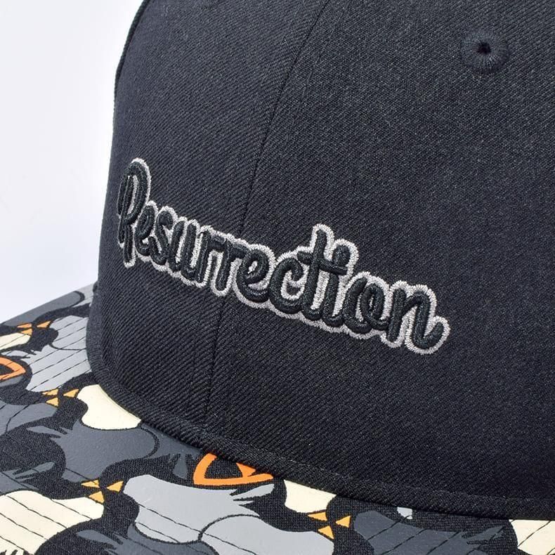 【Resurrection】バーズタイルブリムキャップ ラナテック (フラット) BLACK/O.WH（ZZRES-BF34CAP07）