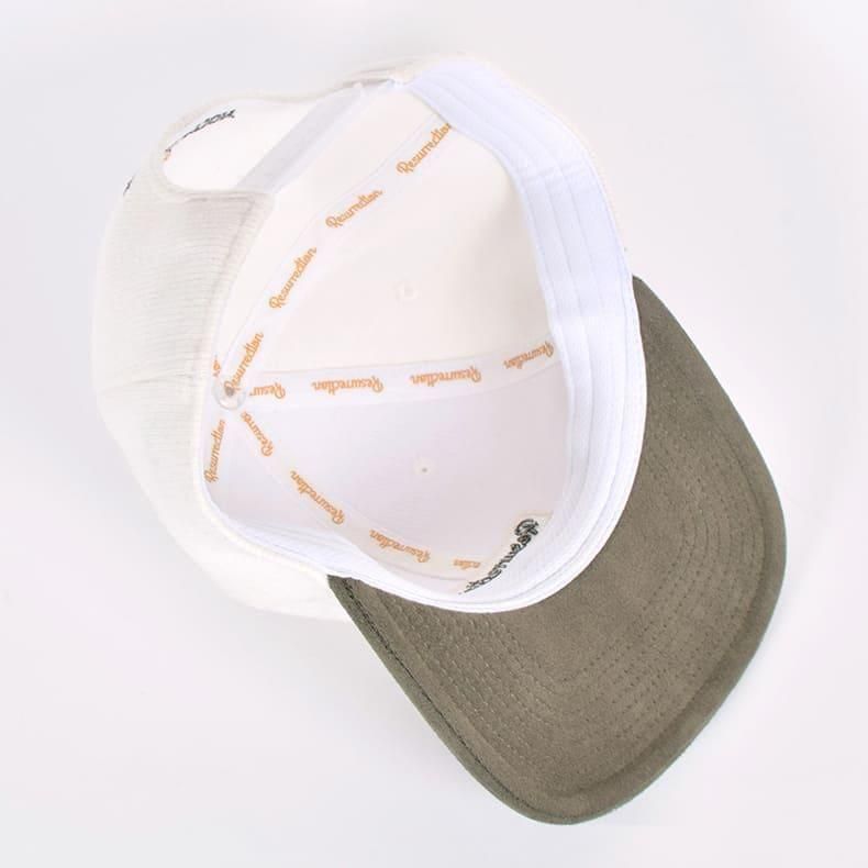 【Resurrection】ニットライク2トーンキャップ (フラット) WHITE/KHAKI（ZZRES-BF34CAP05）