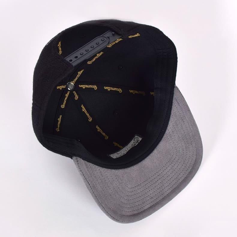 【Resurrection】ニットライク2トーンキャップ (フラット) BLACK/GRAY（ZZRES-BF34CAP05）