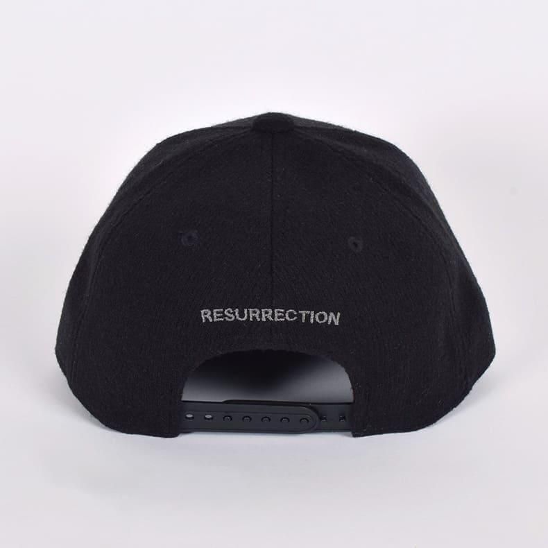 【Resurrection】ニットライク2トーンキャップ (フラット) BLACK/GRAY（ZZRES-BF34CAP05）