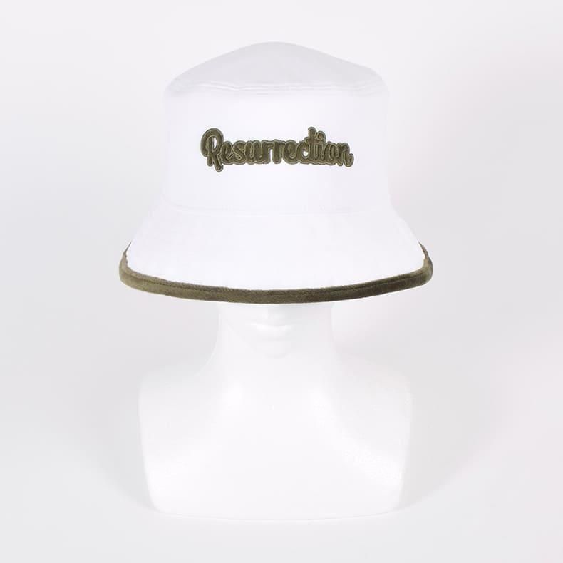 【Resurrection】ベロアブリムバケットハット WHITE（ZZRES-BF34HAT01）