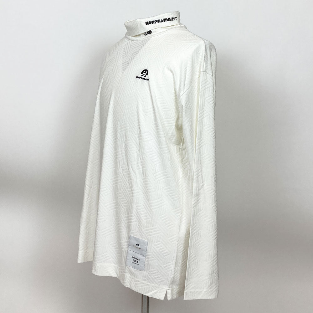 【HORN GARMENT】MEN'S Dialogue Jaquard タートルトップ［OFF.WHITE］XLサイズ（HCM-2C-AA05）