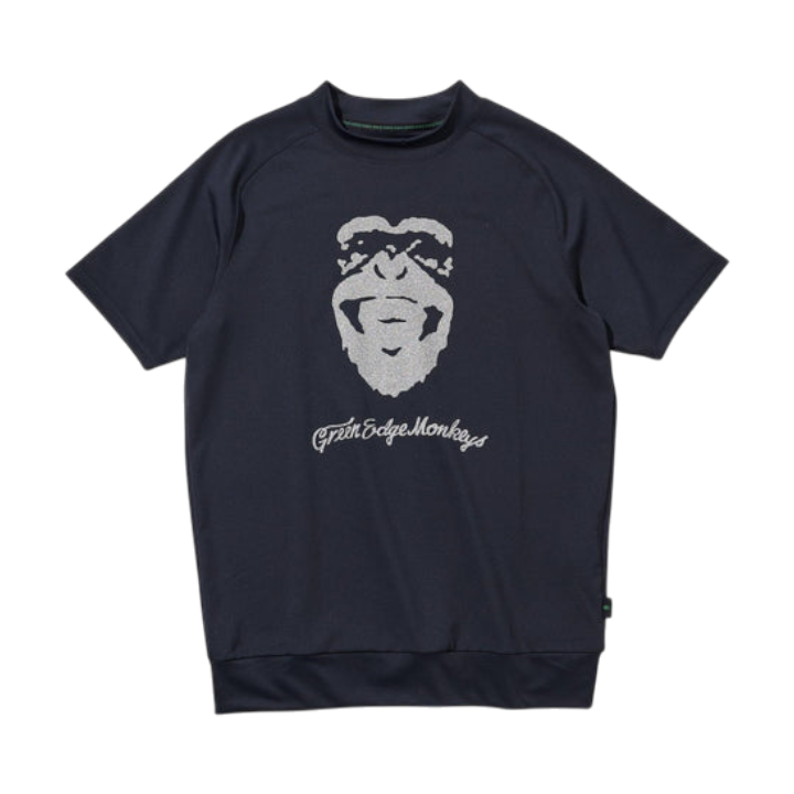 【GREEN EDGE MONKEYS】モックネック Tシャツ ブラック（ZZGEM-40363002）