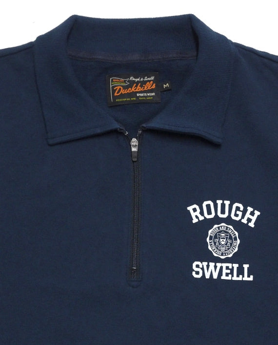 rough&swell COLLEGE ZIP UP SWEAT NAVY
