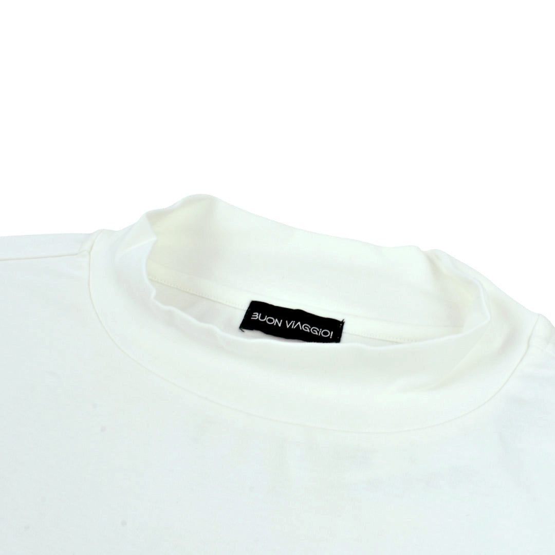 [BUON VIAGGIO] 2025SS Bone Viaggio Short Sleeve Mock Shirt, WHITE (BOV-BV02M-WHITE) 