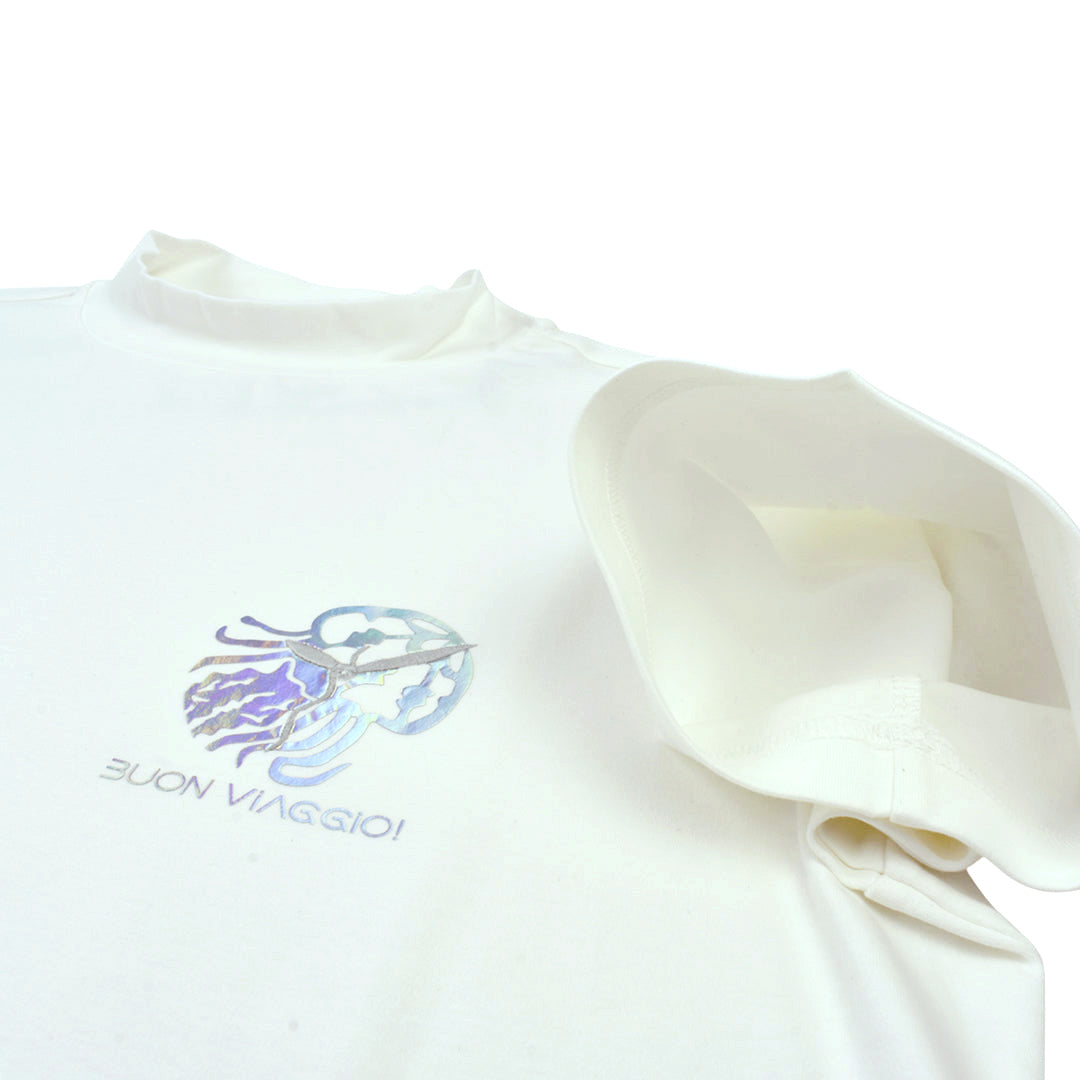 [BUON VIAGGIO] 2025SS Bone Viaggio Short Sleeve Mock Shirt, WHITE (BOV-BV02M-WHITE) 