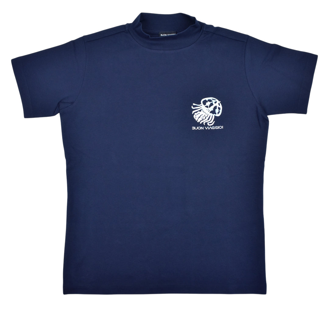 【BUON VIAGGIO】2025ss ボーンビアッジョ 半袖モックシャツ NAVY (BOV-BV02M-NAVY)