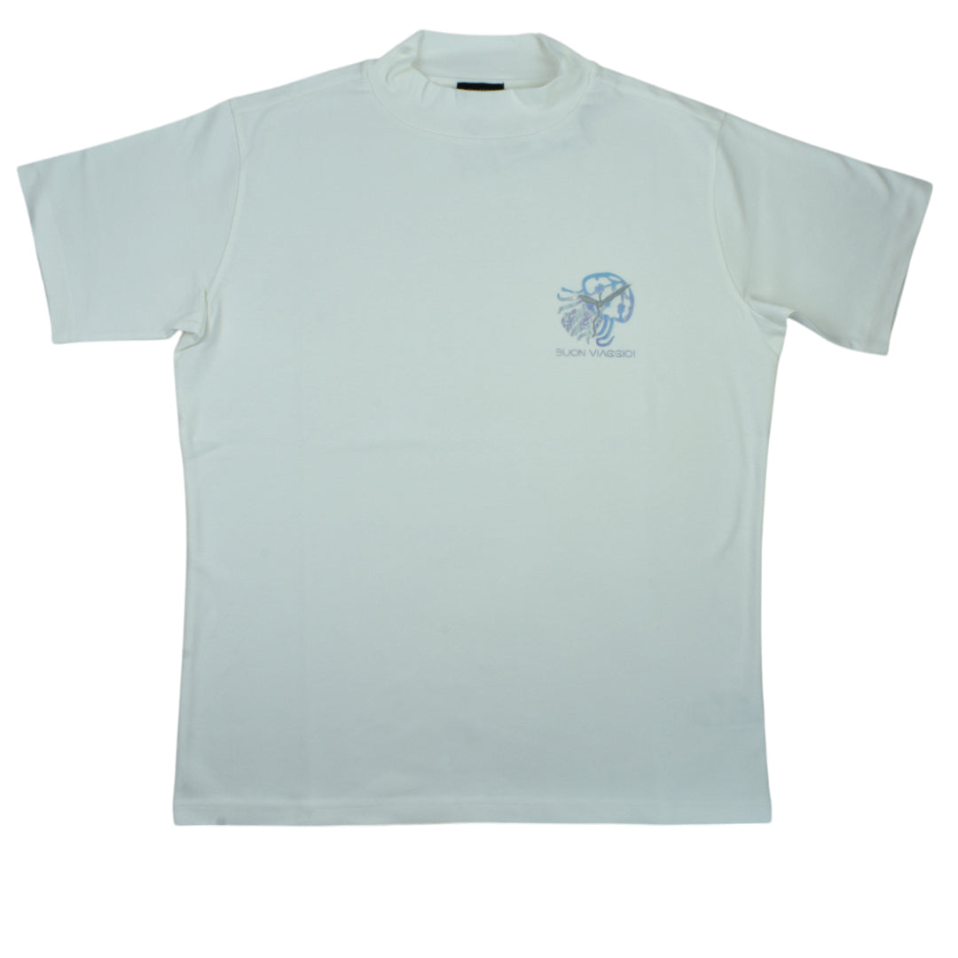 【BUON VIAGGIO】2025ss ボーンビアッジョ 半袖モックシャツ WHITE (BOV-BV02M-WHITE)