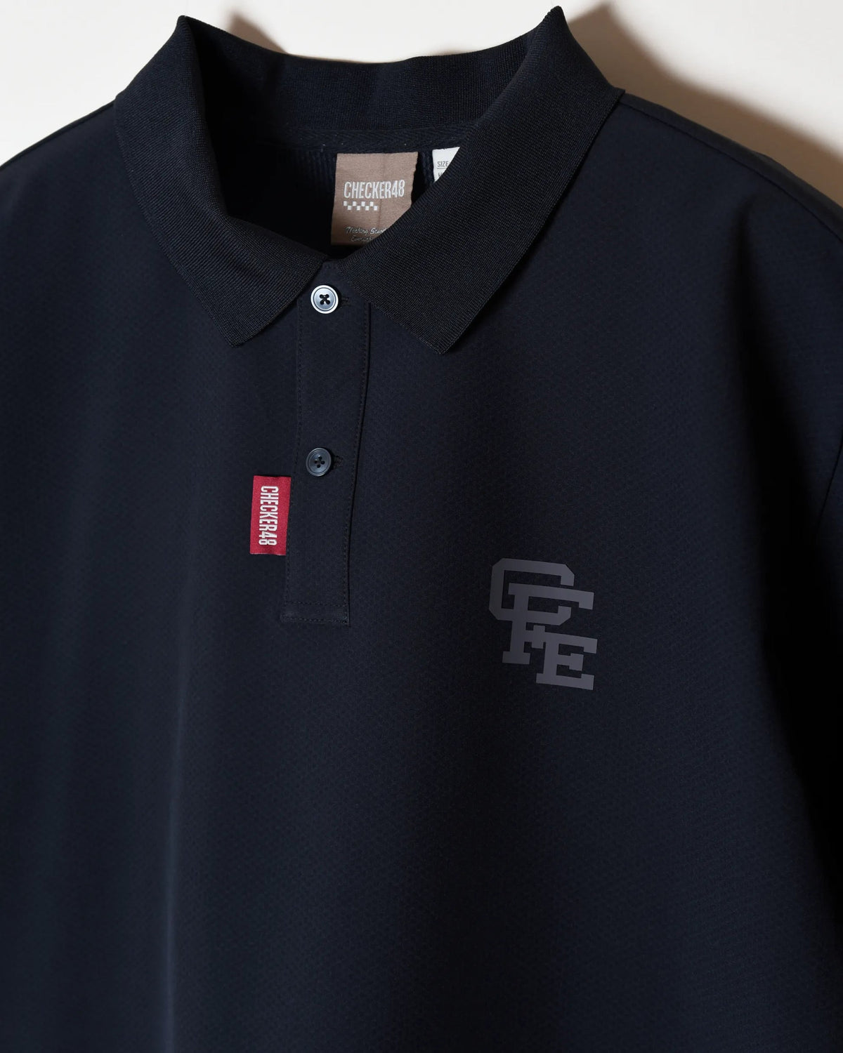【CHECKER48】BACK DOTS TOUR POLO 半袖ポロシャツ BLACK（CHE-C4800A002）
