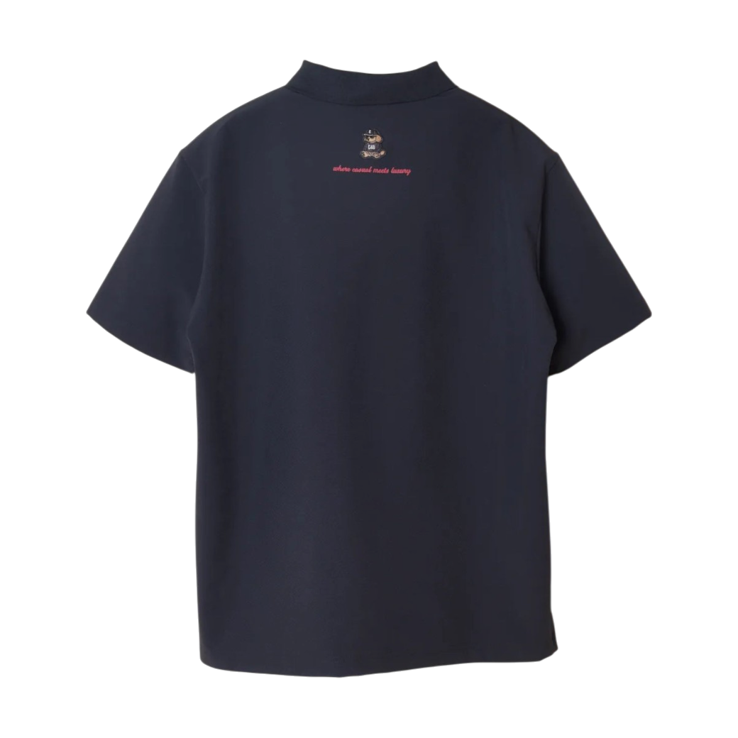 【CHECKER48】BACK DOTS TOUR POLO 半袖ポロシャツ BLACK（CHE-C4800A002）
