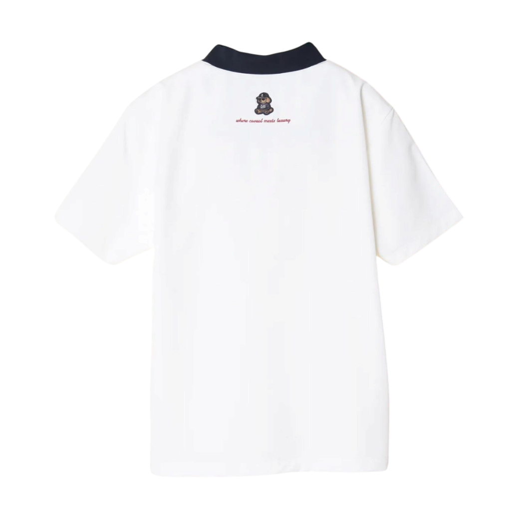 【CHECKER48】BACK DOTS TOUR POLO 半袖ポロシャツ WHITE（CHE-C4800A002）