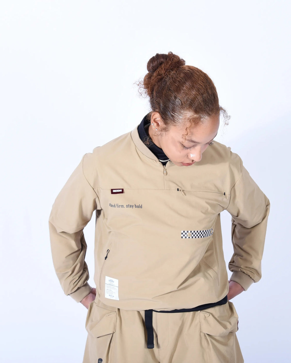 【CHECKER48】】Women‘s RIPSTOP LAB PO JACKET アウター BLACK（CHE-C4800A101W）