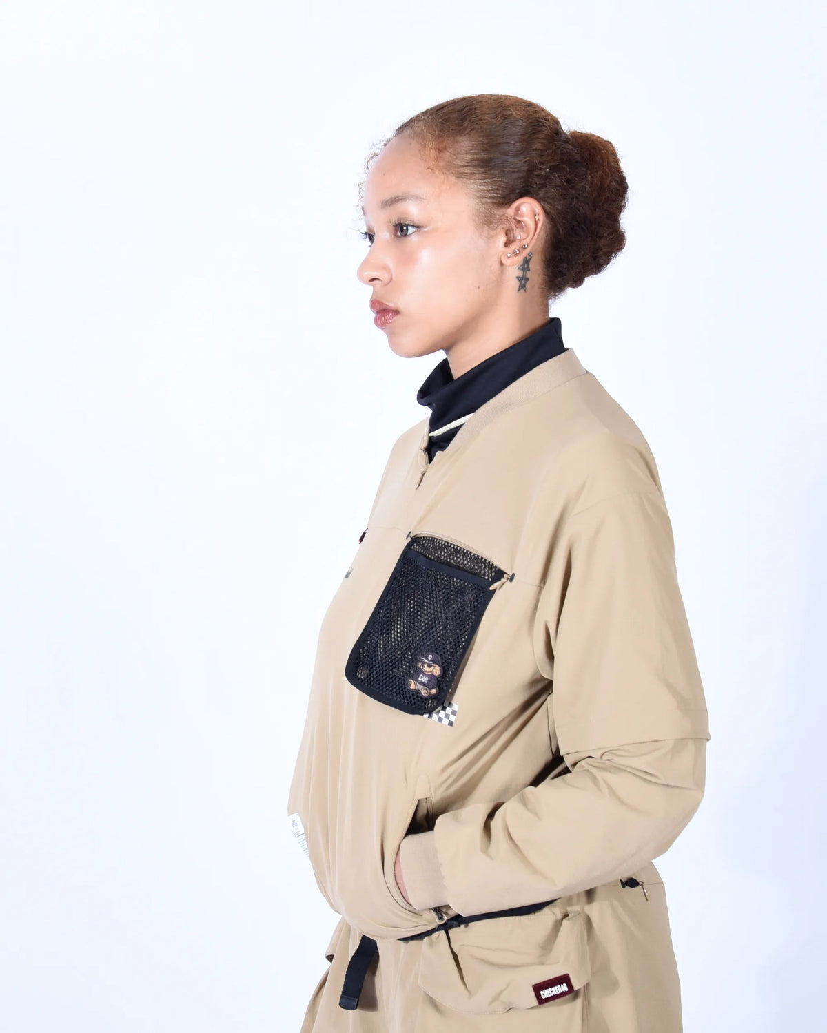 【CHECKER48】】Women‘s RIPSTOP LAB PO JACKET アウター BLACK（CHE-C4800A101W）