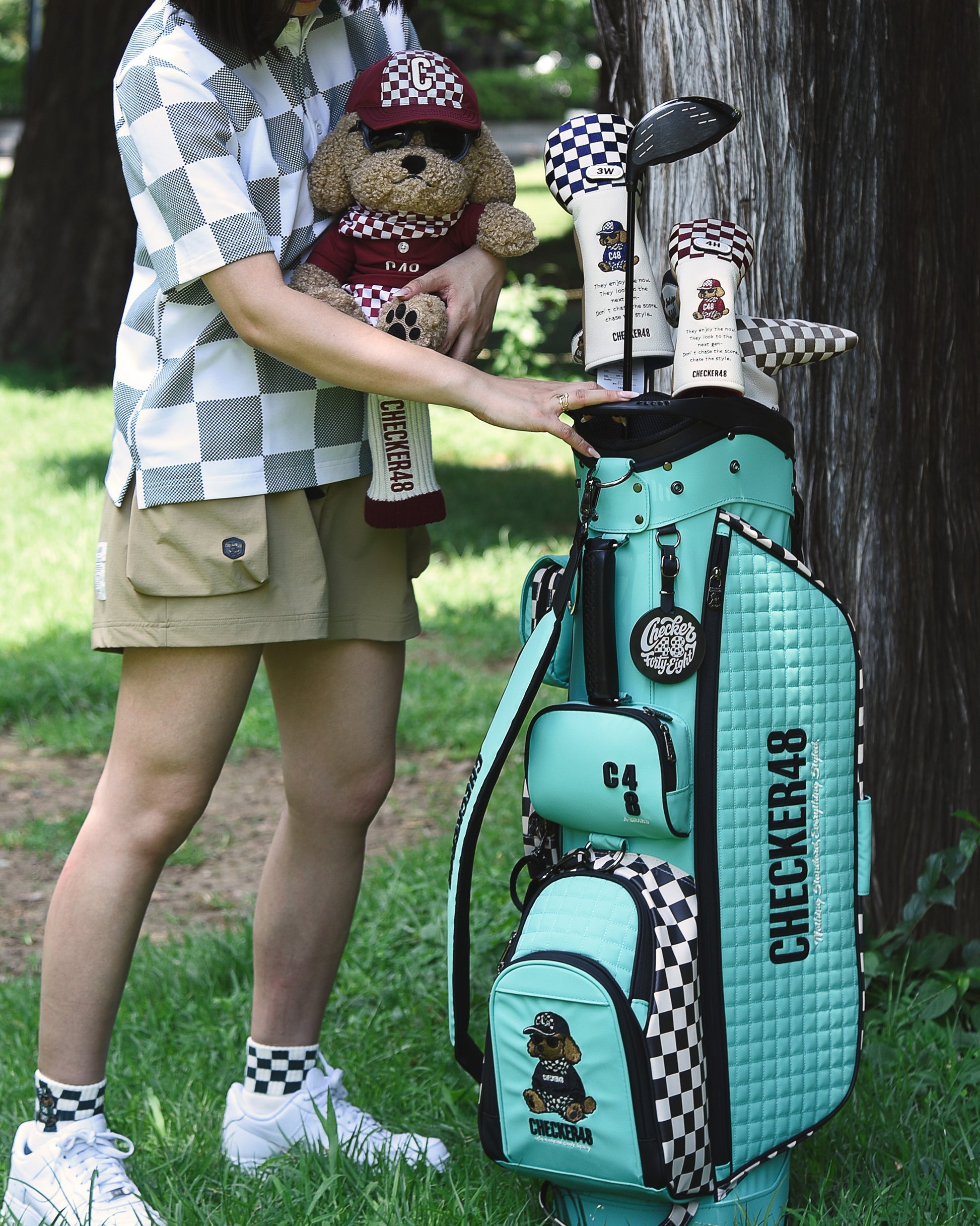 【CHECKER48】NEW POODIE CADDIE BAG キャディバッグ TURQUOISE（CHE-C4800A816）