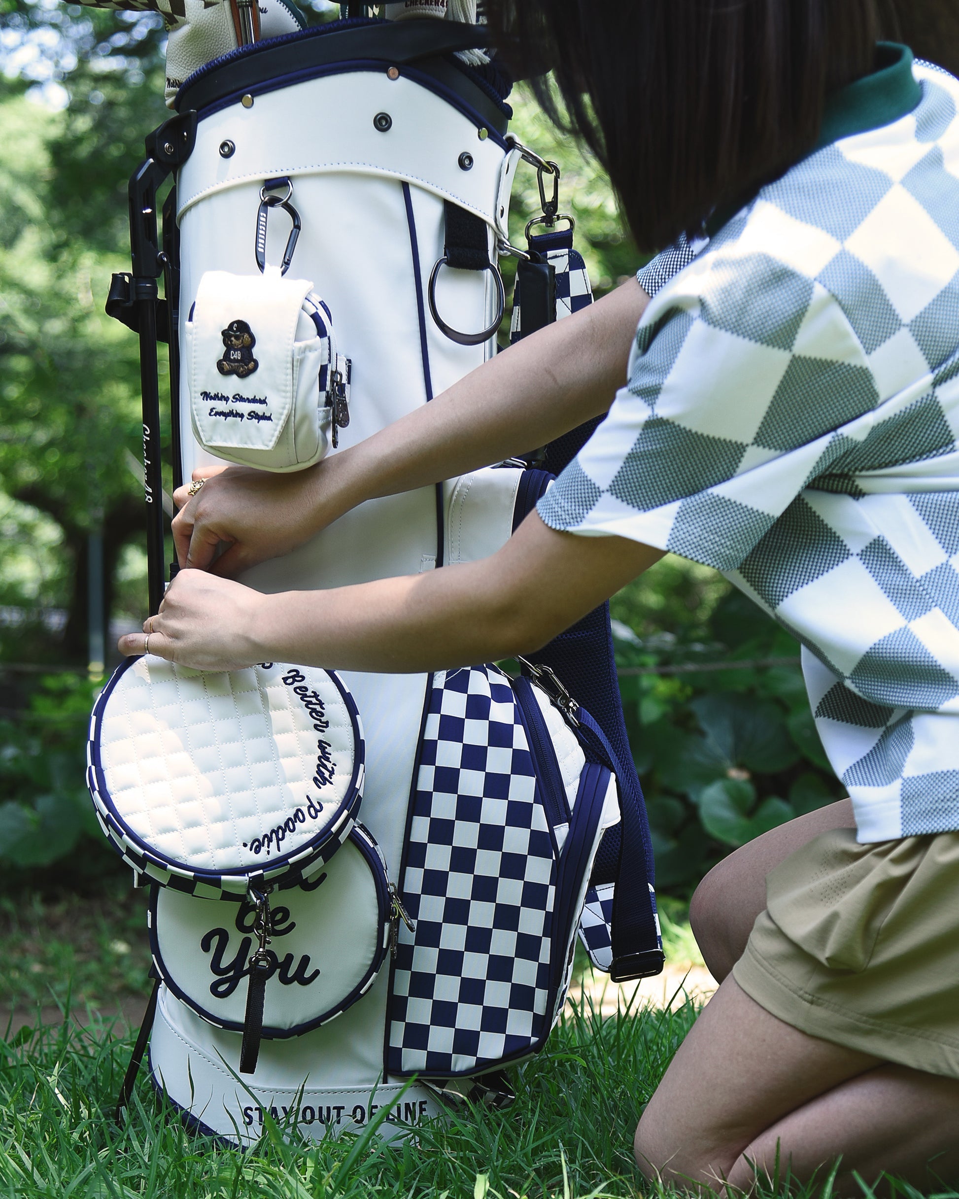 【CHECKER48】CADDIE BAG キャディバッグ OFF WHITE（CHE-C4800S801）