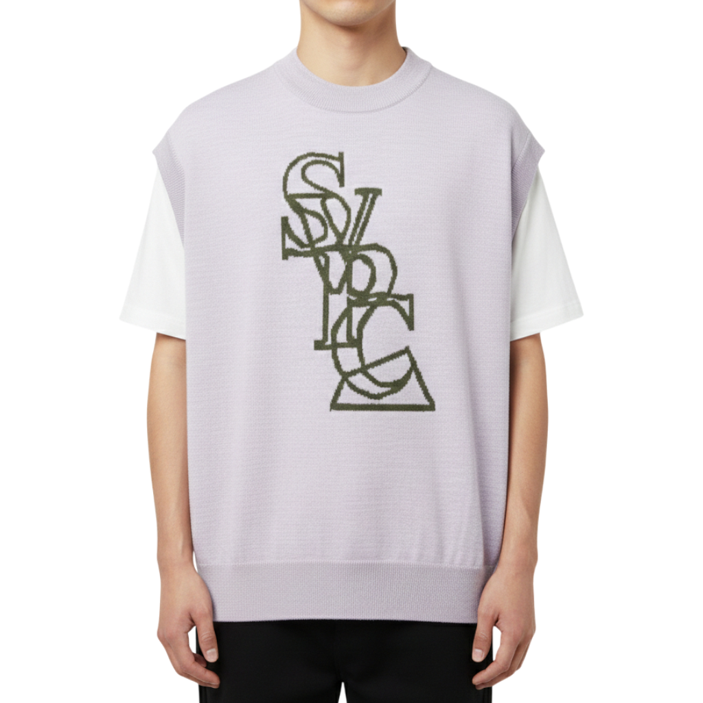 【SALVAGE PUBLIC】サルベージパブリックコレパ ウール ジャガード ニット ベスト M L グレー（SVKA3021）