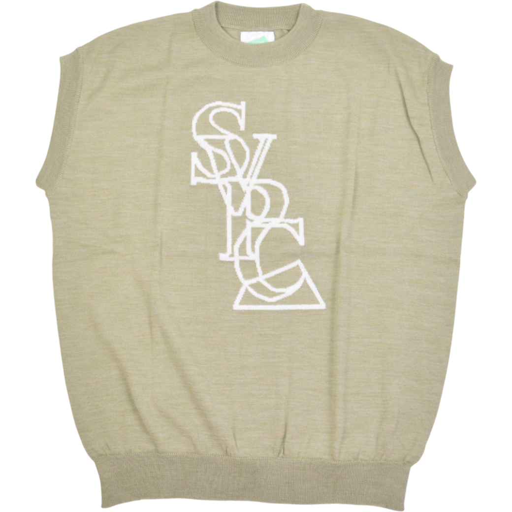 【SALVAGE PUBLIC】サルベージパブリックコレパ ウール ジャガード ニット ベスト M L セージ（SVKA3021）