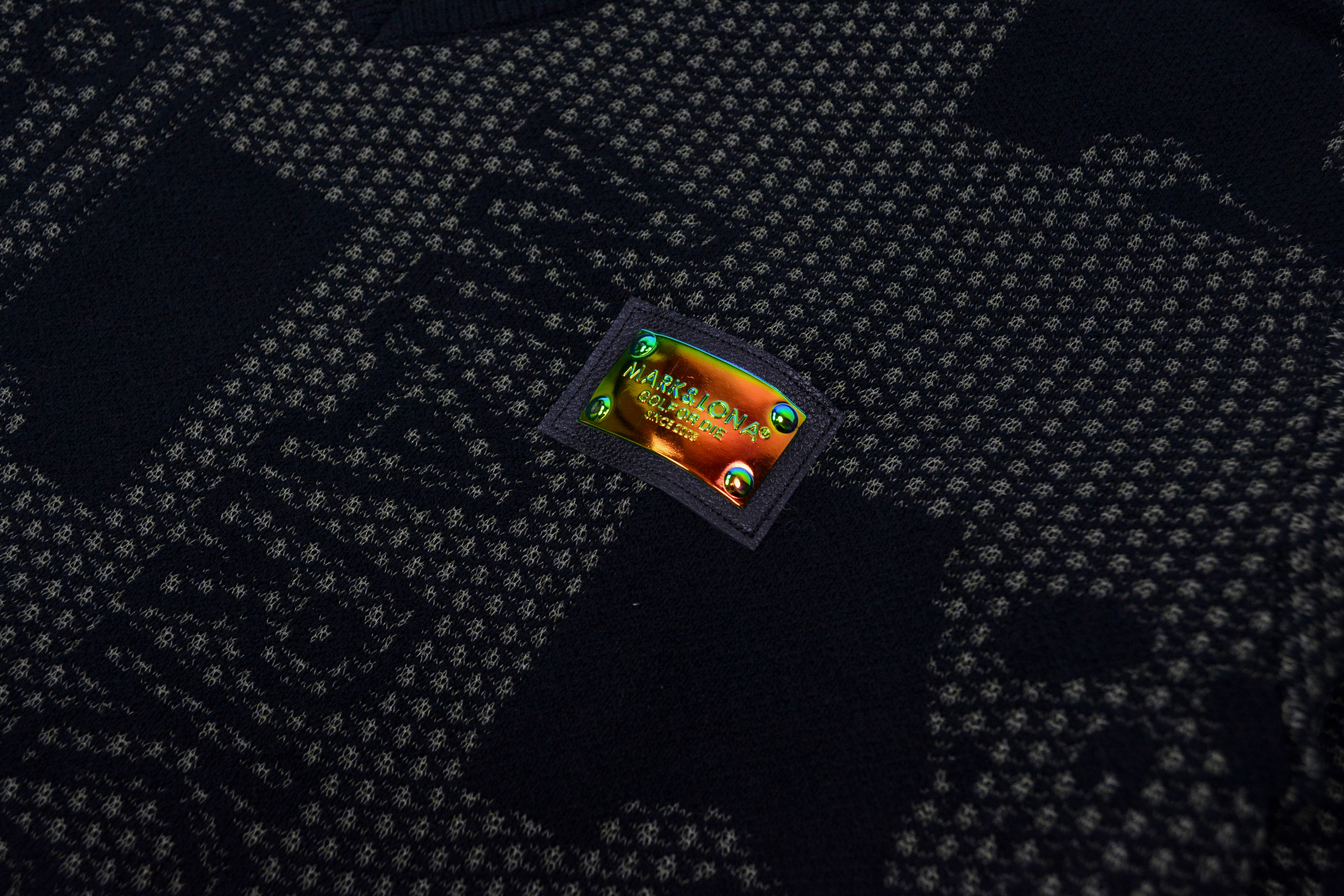 【MARK＆LONA】Pave Mesh Vee Knit メッシュ ニット ブラック 46 48 M L（MLM-4A-AB01）