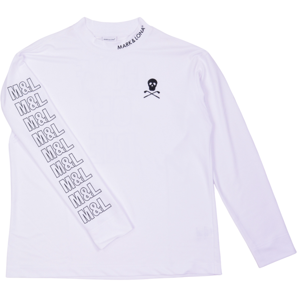 【MARK＆LONA】Odin Long Sleeve Tee モックネック ホワイト 50 XL（MLM-4A-AA01）