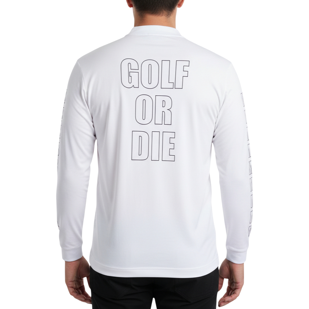 【MARK＆LONA】Odin Long Sleeve Tee モックネック ホワイト 50 XL（MLM-4A-AA01）