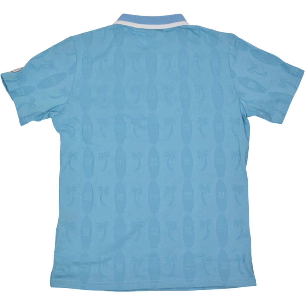 【muta】リンクスジャガード ポロシャツ ブルー L（MGJC-446338-BL）