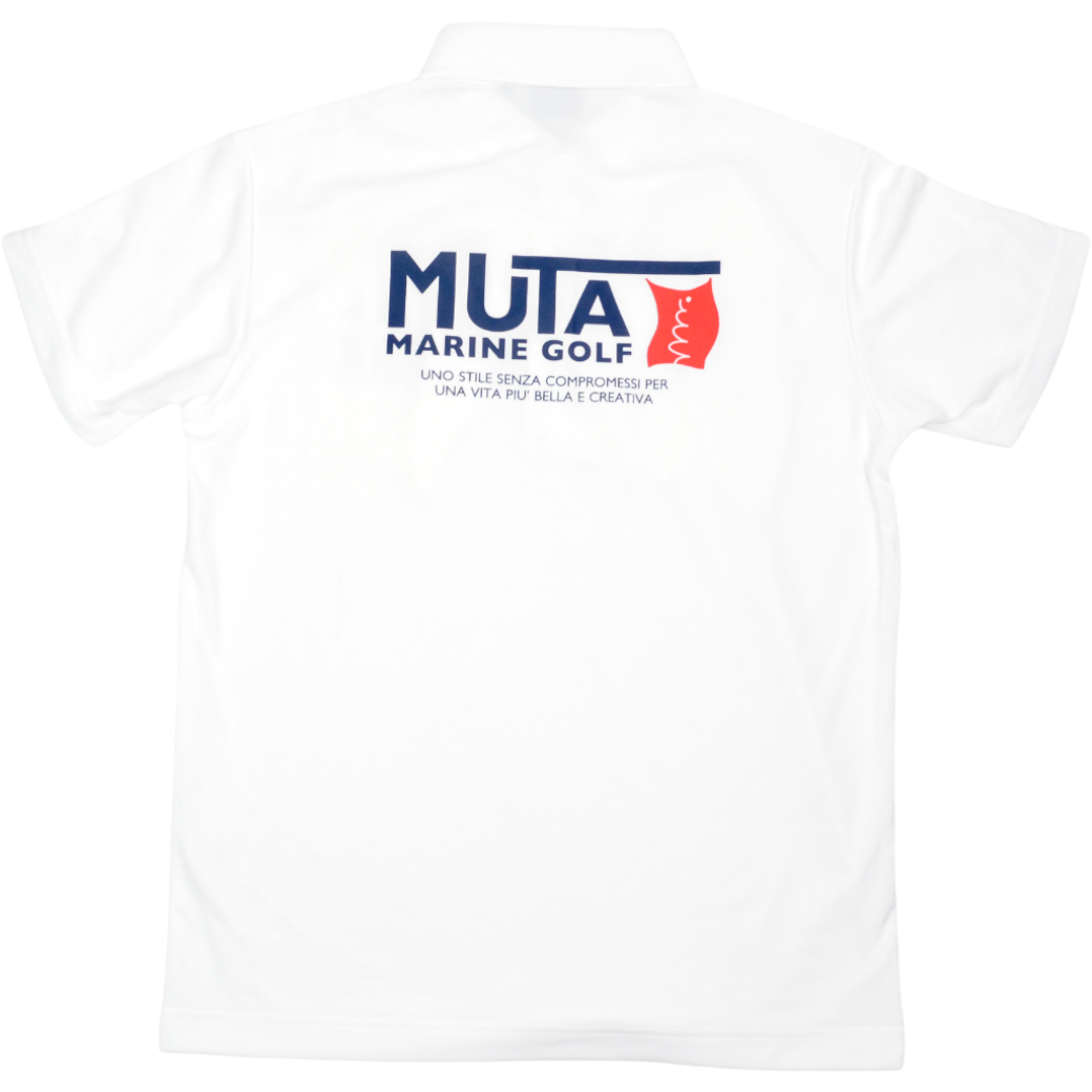 【muta】フラッグロゴ ポロシャツ ホワイト M L（MMAX-446321-WH）