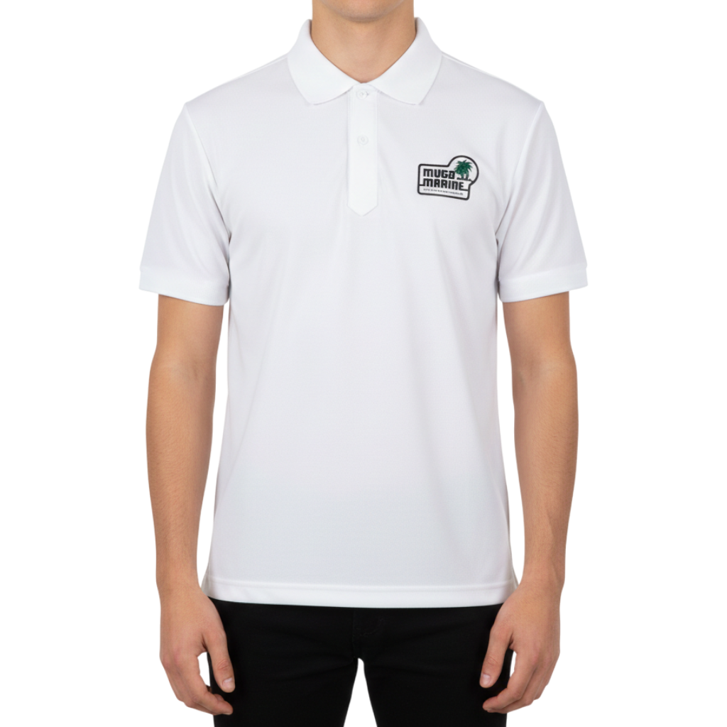 【muta】LETTER WAVE ポロシャツ ホワイト レディース メンズ XS S（MMAX-446333-WH）