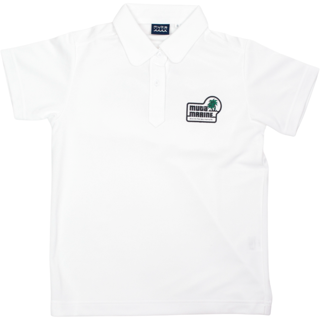【muta】LETTER WAVE ポロシャツ ホワイト レディース メンズ XS S（MMAX-446333-WH）