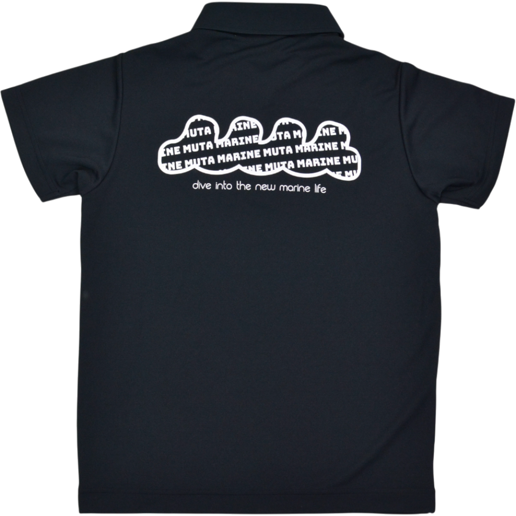 【muta】LETTER WAVE ポロシャツ ブラック レディース メンズ XS S XL（MMAX-446333-BK）