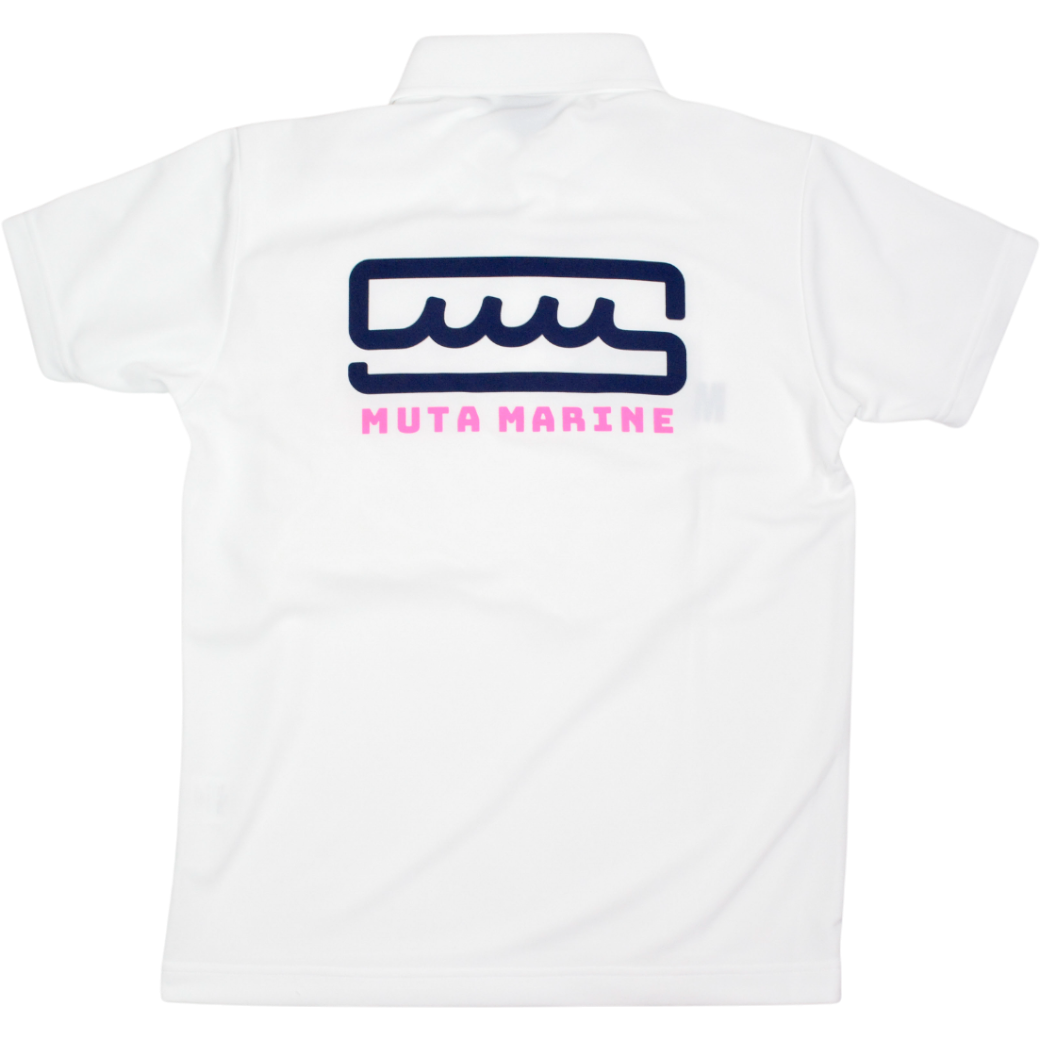 【muta】ボックスロゴ　ポロシャツ ホワイトレディース メンズ XS S（MMAX-446325-WH）