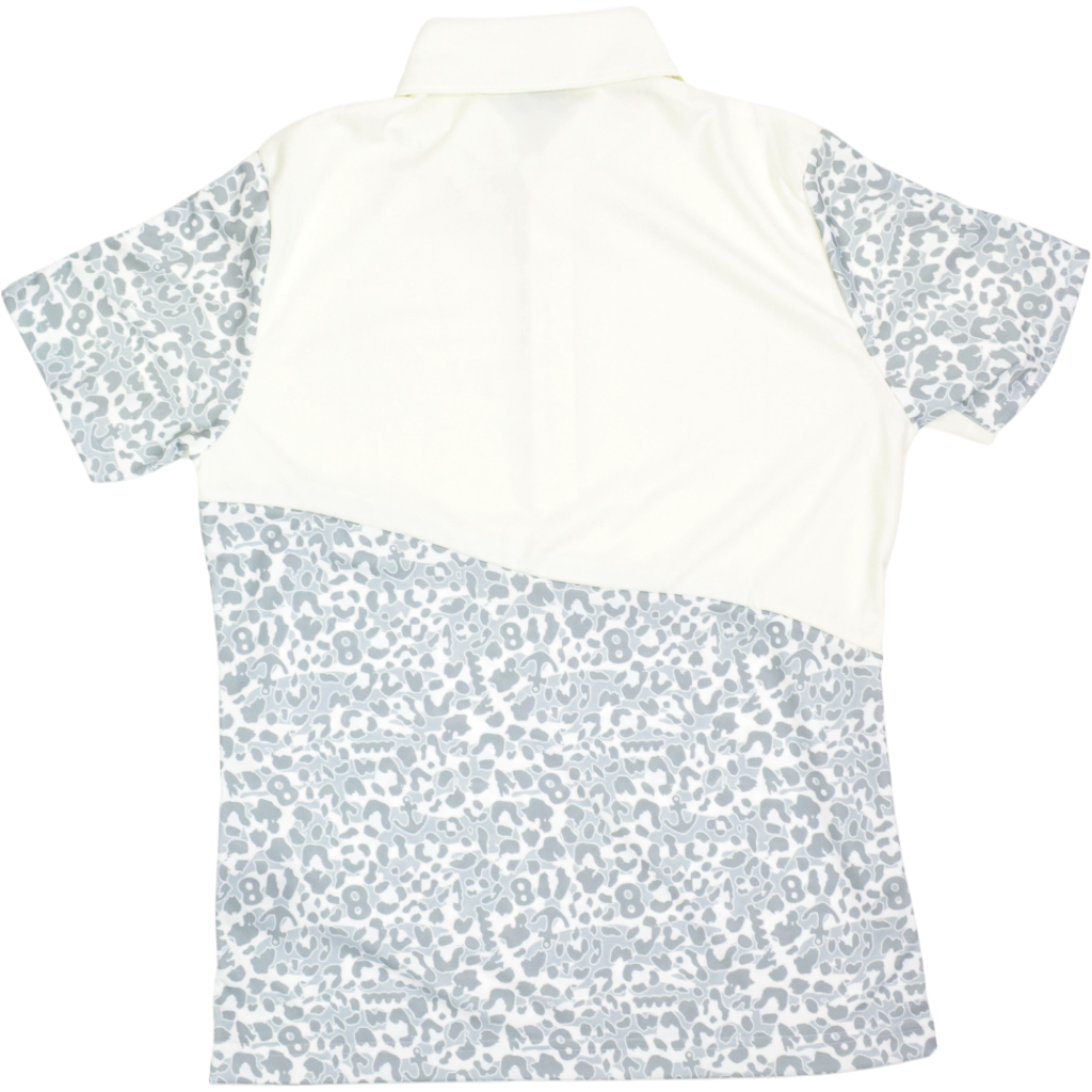 【muta】レオパードカラーブロックポロシャツ ホワイト S M（MMJC-446075）