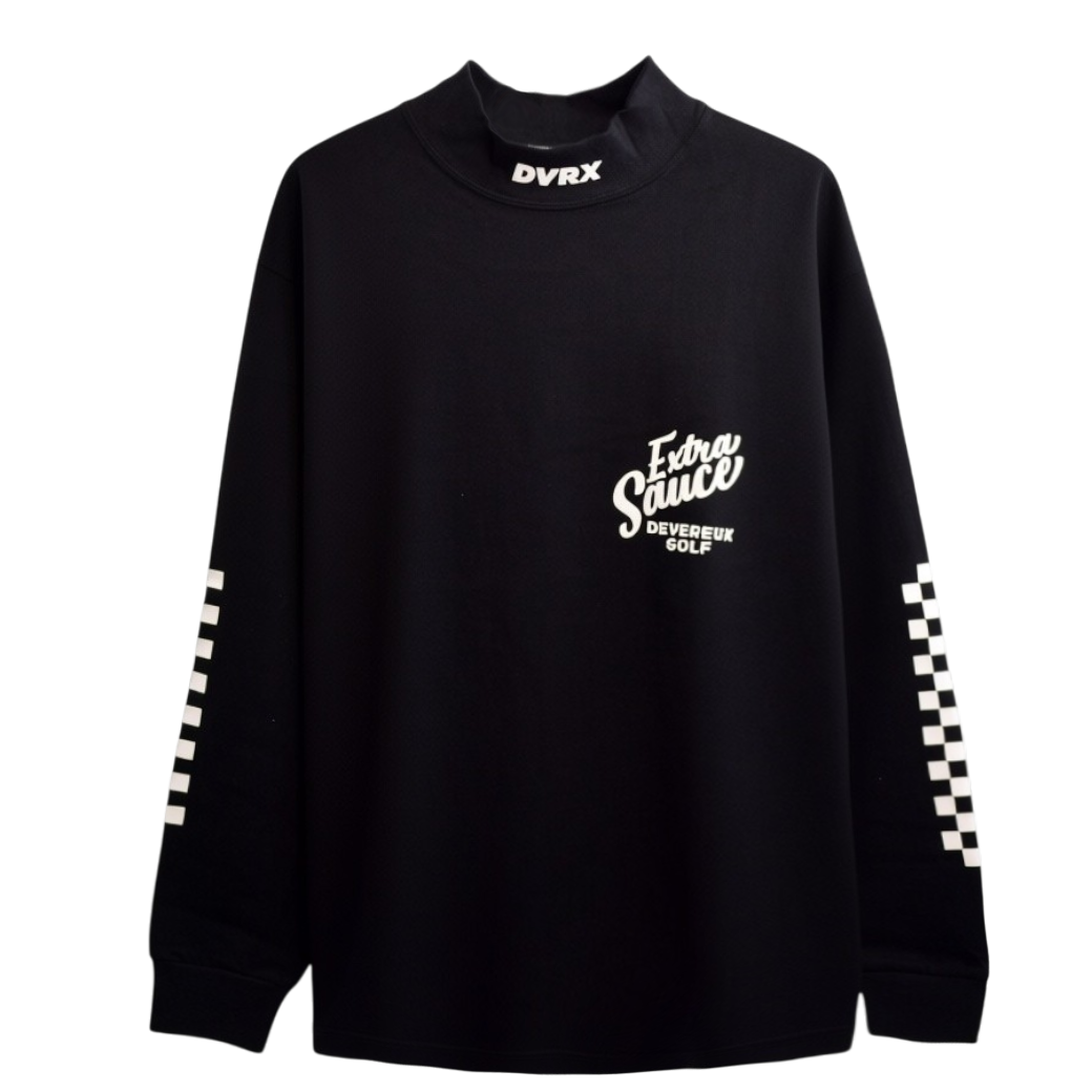 【DEVEREUX GOLF】VALLEY コットンモック ロングスリーブ BLACK（DVR-075754004）