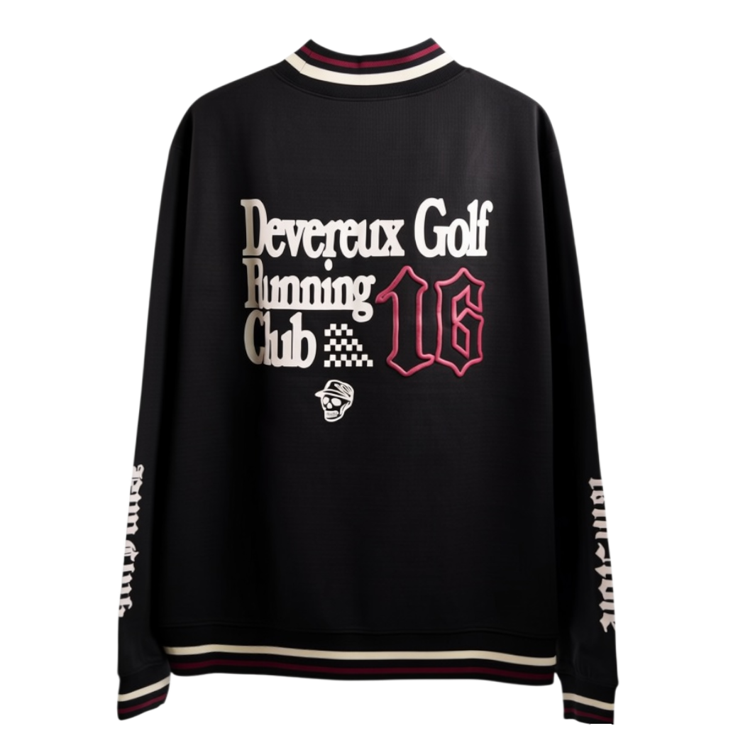 【DEVEREUX GOLF】16Runclub ストライプリブモック BLACK（DVR-075754007）