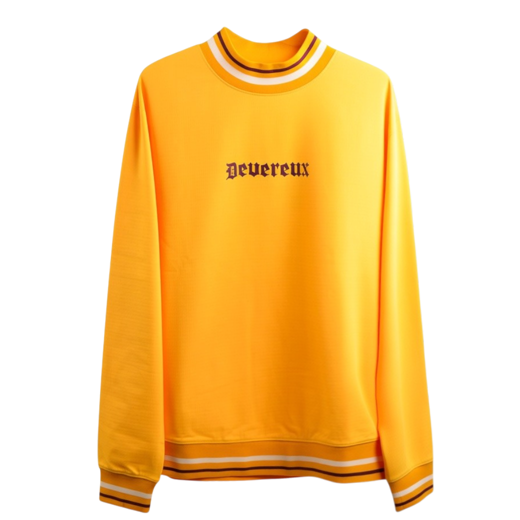 【DEVEREUX GOLF】DeadMan Running ストライプリブモック YELLOW（DVR-075754008）