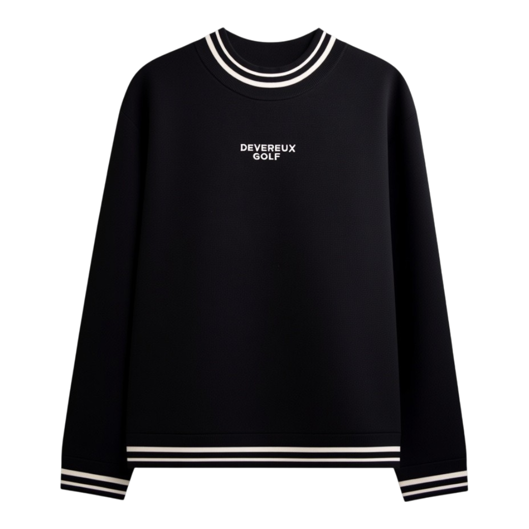 【DEVEREUX GOLF】ハイリーアディクティブ 裏付きニット BLACK（DVR-075754704）