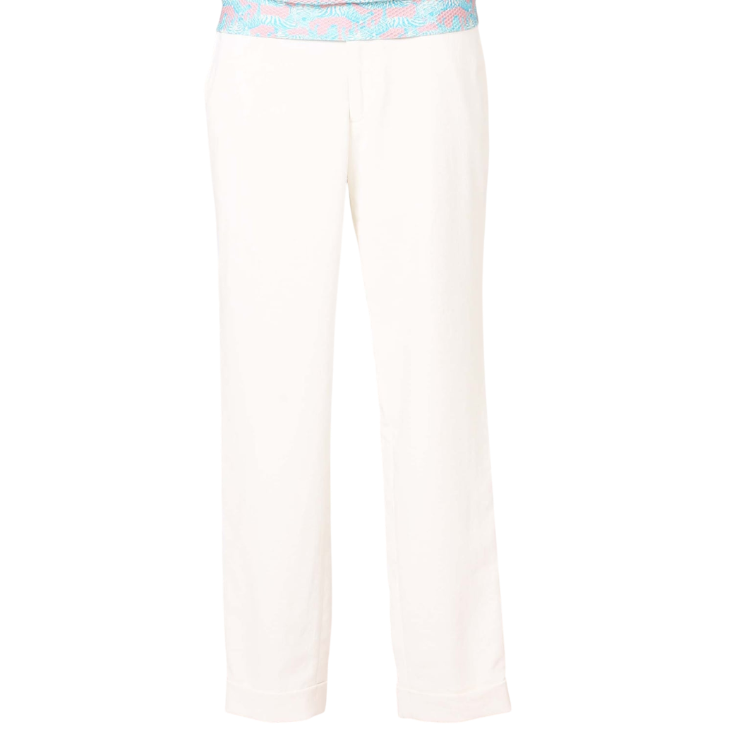 【Foglia Brillante】裾ダブルロングパンツ WOMAN WHITE（ZZFOB-FBALLPNT24)