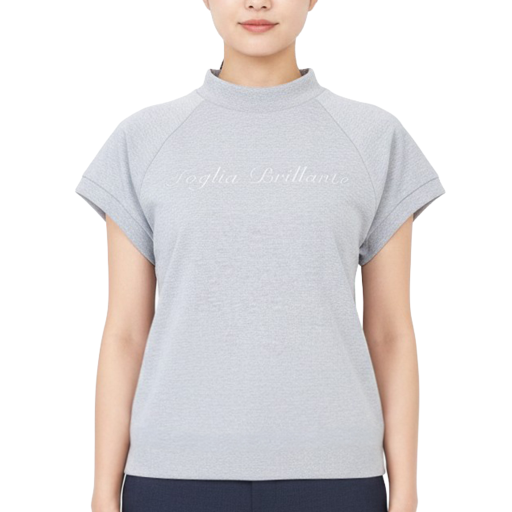 【Foglia Brillante】ラグランスリーブ モックネック WOMAN GREY（FBAL-MN3)