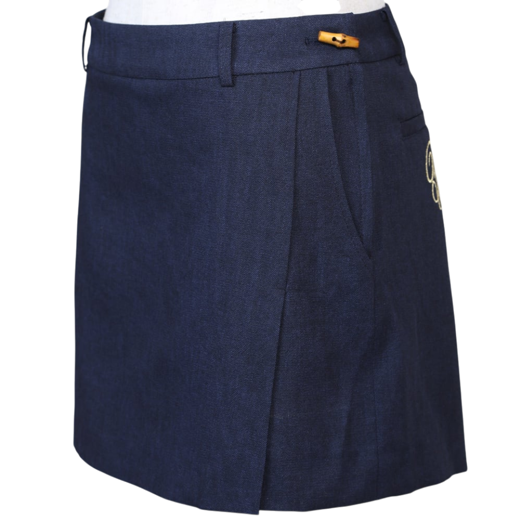 【Foglia Brillante】巻きスカート風キュロット NAVY（ZZFOB-FBALPS3)