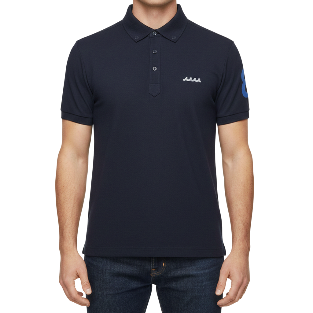 【muta】5LINE ポロシャツ ネイビー S（MMAX-446322-NV）